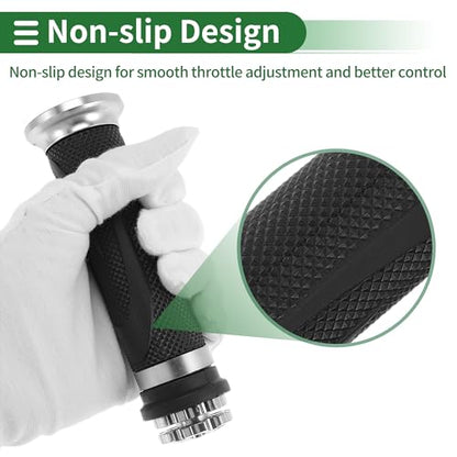 7/8" 22mm 15/16" 24mm Motorcycle Hand Grips Cover Kit Non Slip Rubber Handlebar End Grips for Motorcycle Scooter Bicycle ATV Silver Tone - color: Silver Tone