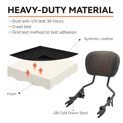 XFMT Detachables Sissy Bar Upright Backrest Sissy Bar Compatible with Harley Touring Street Glide Road King 2009-Later - color: Gloss Black, size: Sissy Bar