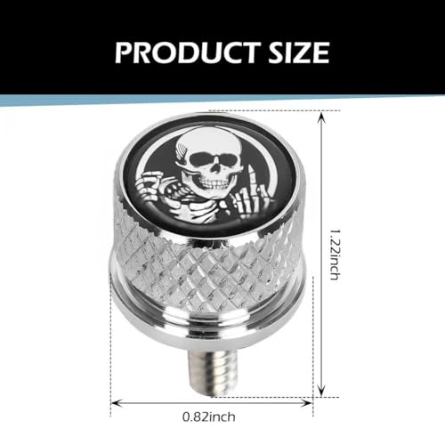 Motorcycle Seat Bolt, 1/4"-20 Stainless Steel Skull Knurled Hand-Tighten Screw, Compatible with Harley Touring Sportster Dyna Softail Models, Chrome Replacement Fender Bolt (Silver) - color: Silver
