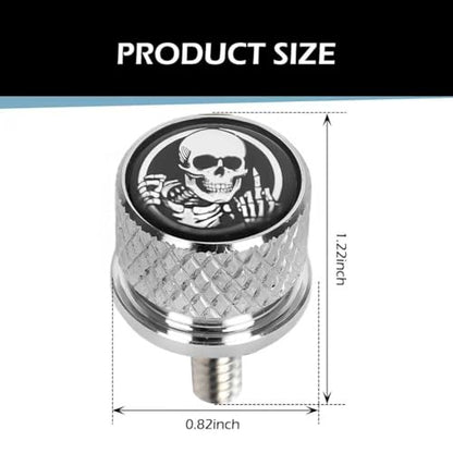 Motorcycle Seat Bolt, 1/4"-20 Stainless Steel Skull Knurled Hand-Tighten Screw, Compatible with Harley Touring Sportster Dyna Softail Models, Chrome Replacement Fender Bolt (Silver) - color: Silver