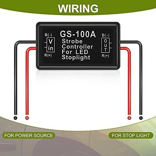 Frienda 4 Pieces Brake Light Flasher Strobe Tail Light LED Module Flash Strobe Controller for Motorcycles Cars Trucks 12-30 V