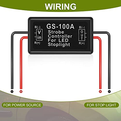 Frienda 4 Pieces Brake Light Flasher Strobe Tail Light LED Module Flash Strobe Controller for Motorcycles Cars Trucks 12-30 V