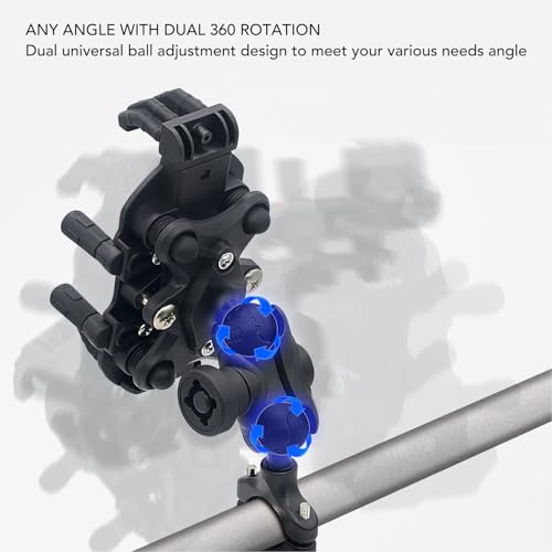Motorcycle Phone Bracket, Motorcycle Phone Holder with Vibration Dampener High Speed Secure Lock Adjustable for Scooter ATV 4.9 to 8.1in