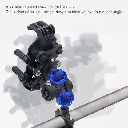 Motorcycle Phone Bracket, Motorcycle Phone Holder with Vibration Dampener High Speed Secure Lock Adjustable for Scooter ATV 4.9 to 8.1in