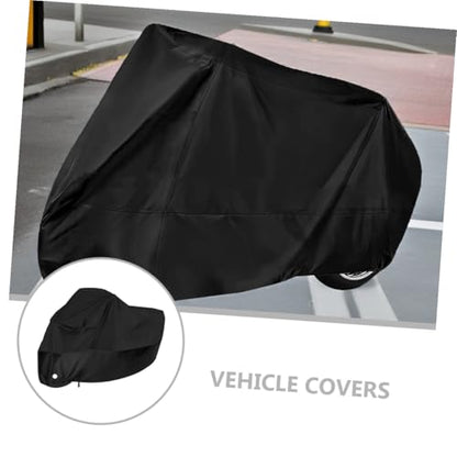Motorcycle Cover XL Portable Tarpaulin Protective Bag for All Weather Sunscreen Dust Protection with Lockhole Essential Gear for Motorcycle Enthusiasts Black