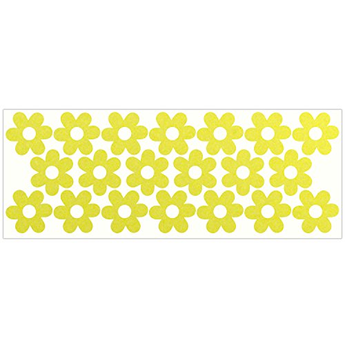LiteMark Reflective Petal Flower Power Vinyl Stickers, Great for Laptop, Phone, Helmets, Bicycles - Lemon Yellow, Pack of 20 Pcs - color: Lemon Yellow