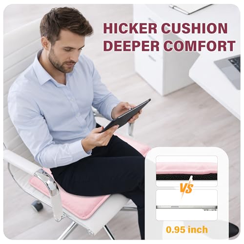 SPRING SEAON Large Gel Seat Cushion for Pressure Relief – Honeycomb Buffer Design with Extra Thick Filling, Anti-Slip Bottom, Perfect for Long Sitting, Travel, Airplane and Daily Comfort (Pink) - color: Pink