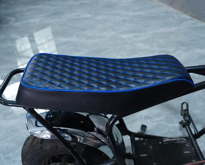 JMCHstore Blue Diamond Stitch Retro Mini bike Seat Cover for Monster Mega Moto MMB80 80cc MMB105 105cc, For Coleman Realtree RB100 RT100 Mini Bike Cushion Replacement parts - color: Blue
