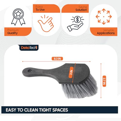 Premium Soft Bristle Wheel & Tire Brush for Cars – Short Handle Design for Effortless Scrubbing, Scratch-Free Cleaning, and Effective Removal of Dirt & Road Grime
