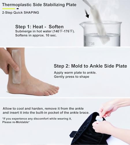 Quick Lace Up Ankle Brace for Sprained Ankle, Slim Fit Ankle Support Brace with Side Stabilizing Pads for Men & Women, Adjustable Ankle Stabilizer for Injury Recovery, Running, Sports, L-Support Plate of 1 - size: L(Ankle:13"-14")