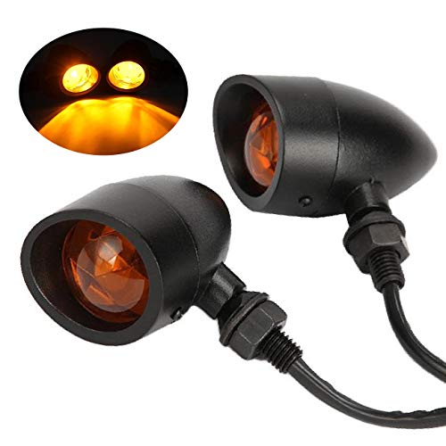 INNOGLOW Motorcycle Turn Signals, 2pcs Heavy Duty Incandescent Bulbs Amber Bullet Amoke Lens Indicators Blinkers Lights for Harley Davidson Suzuki Kawasaki Yamaha (Black) - color: Style-5