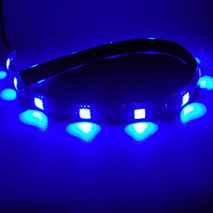 DC 12V Waterproof 1Ft 12 LED Strip Underbody Light with 6 inches Wires for Motor (Blue,Pack of 6) - color: Blue