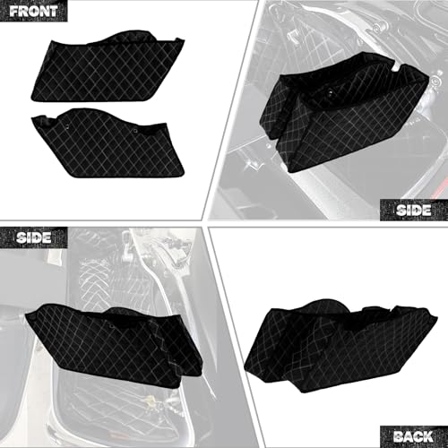 Non-Stretched Saddlebag Liners Inserts White Thread Compatible with Harley Touring Electra Street Glide Road King 2014-2023 1 Pair - color: White Stitching