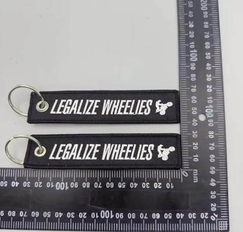 PrimeSecrets Keychains for Motorcycle, Scooter, Car, Mopes, ATV, Backpack Gift Men Women Street Racing Auto Parts Accessories - color: Legalize Wheelies