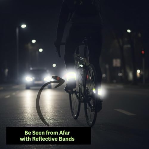 ReflecToes Reflective Bands High Visibility Hi-Vis Straps for Running, Cycling & Walking, Adjustable 5-16" Reflective Gear for Arm, Ankle, Wrist or Leg - 360° Night Safety Reflector