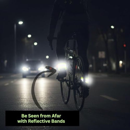 ReflecToes Reflective Bands High Visibility Hi-Vis Straps for Running, Cycling & Walking, Adjustable 5-16" Reflective Gear for Arm, Ankle, Wrist or Leg - 360° Night Safety Reflector