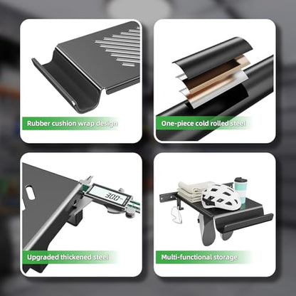 Bike Wall Mount Rack Indoor Bike Storage Garage Bike Rack Wall Mount with Shelf and Hooks Store Your Helmet and Shoes for a Single Road, Mountain or Other Bicycle (Universal Bicycle,16" Stud) - size: Large Size,16" Stud