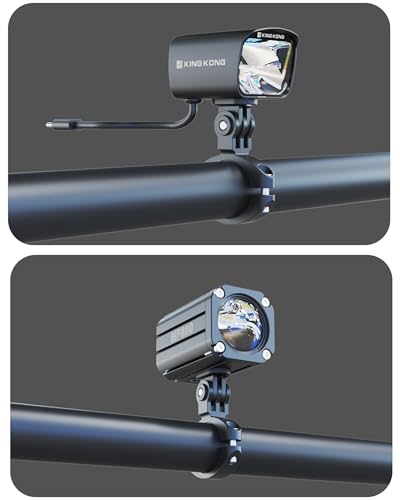 KING KONG Bike Light Mount, Aluminum Alloy Handlebar Clamp Bracket, Support Front/Under/External Mounting for Bicycle Headlight, Action Camera, Bike Handlebar 1''-1.3''/ 25.4-33mm