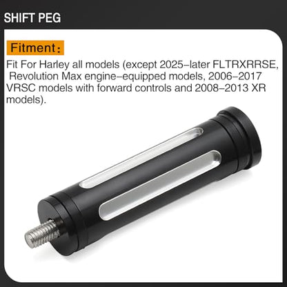 Motorcycle Extended Shifter Peg Toe Foot Shift Peg for Harley Softail Sportster Dyna Touring Road King Street Glide Road Glide Fat Bob (Black white) - color: Black white