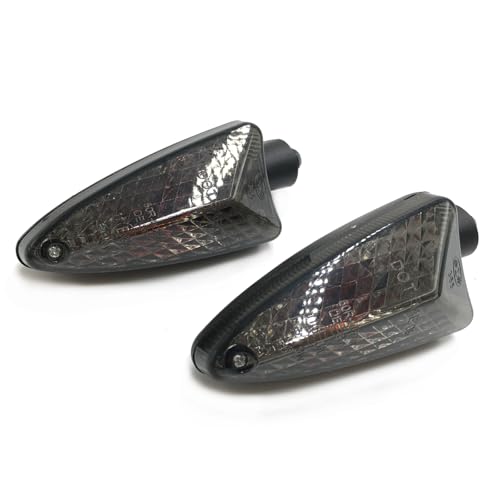 2Pcs Motorcycle Turn Signal Light Front Or Rear Indicator Compatible With Triumph Tiger 800/XC Tiger 1050 Daytona 675/R 2009-2018 (Short handle and Smoke) - color: Short handle and Smoke