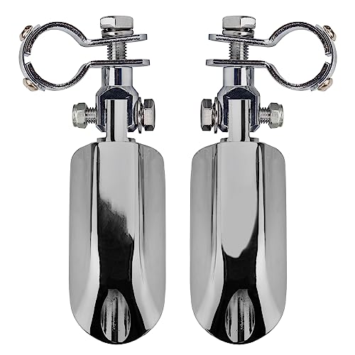 VGMOTO Motorcycle 1.25" Highway Footpegs Adjustable Foot Pegs Footrests with Clamps Mounts kit Compatible with Harley Touring Sportster Softail Road Glide Street Glide with 1 1/4 inch Engine Guard - color: Chrome-Style B
