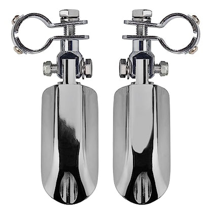 VGMOTO Motorcycle 1.25" Highway Footpegs Adjustable Foot Pegs Footrests with Clamps Mounts kit Compatible with Harley Touring Sportster Softail Road Glide Street Glide with 1 1/4 inch Engine Guard - color: Chrome-Style B