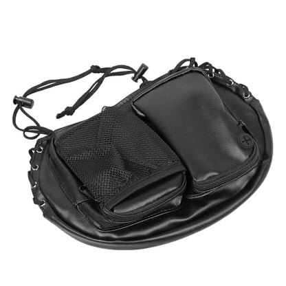 Black Motorcycle Rider Backrest Organizer Bag Sissy Bar Bag for Harley Touring Electra Glide Street Glide CVO Road Glide Limited Tri Glide Softail Dyna Sportster