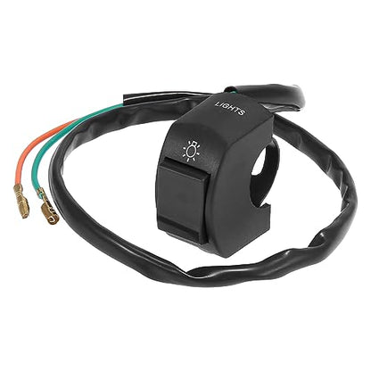Motoforti DC 12V 7/8" 22mm Motorcycle Handlebar Switch Scooter Headlight Toggle Switch with on Off Push Button Black - color: Black