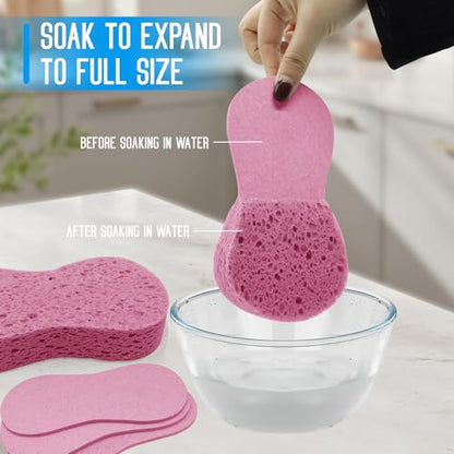 3PCS Car Wash Sponge, Heavy Duty Car Sponges for Washing, Car Accessories Large Sponges for Cleaning, Automotive Cleaning Supplies, Eco Friendly Sponge (7.68 x 3.74 x 1.38 Inch), Pink - color: Pink