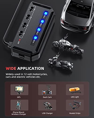 ELECTOP 12V Fuse Block, Universal 20A Motorcycle Automotive Fuse Block Fuse and Relay Box Kit with 4 Circuits Low Profile Mini Blade Fuse Holder, Battery Fuse Box Terminal Block for 12 Volt Vehicles