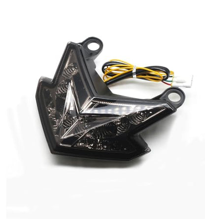 MZS Motorcycle Tail Light, LED Turn Signal Blinker Integrated Smoke Compatible with ZX6R ZX-6R 2013-2018 / Z125 Pro 2017-2024 / Z800 2013-2017 - size: ZX6R/Z125 Pro/Z800