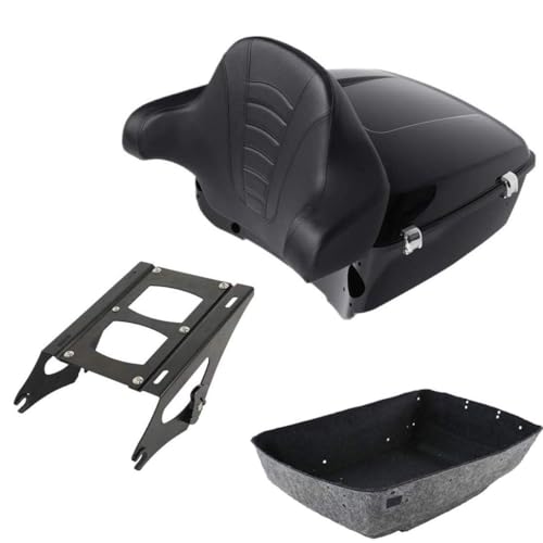 TCMT King Motorcycle Tour Trunk Backrest Mount Rack Fit For Harley 2014-2025 Touring CVO Road King Road Glide Street Glide Electra Glide Ultra Limited Pack - color: Style A+Black 2 Up Rack#2