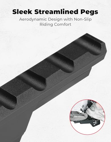 KEMIMOTO Extendable Universal Motorcycle Passenger Footpegs Compatible with Surron Soleil01 Duke 390 R1250GS Tenere 700 KLX 300 Talaria Foot Pegs Adventure Enduro Dirt Bike Footrest Passenger Pedals