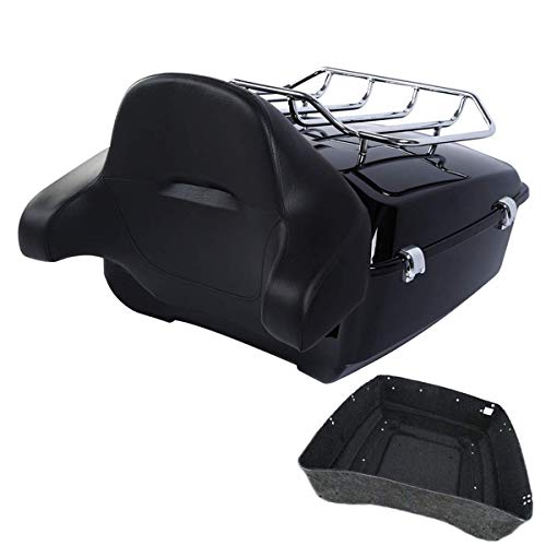 TCMT King Motorcycle Trunk Box Backrest Luggage Rack Fit For Harley 2014-2025 Touring CVO Road King Road Glide Street Glide Electra Glide Pack - color: Style B