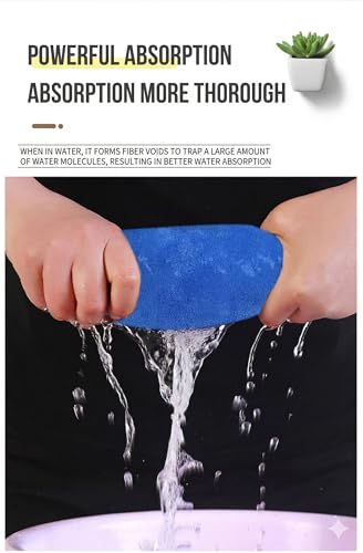 Microfiber Cleaning Cloths – Ultra-Thick Coral Fleece 600 GSM, Lint-Free & Scratch-Safe, Super Absorbent Multipurpose Cleaning Towels for Car, Kitchen, Household, Glass – 23.6”×11.8”, 6-Pack