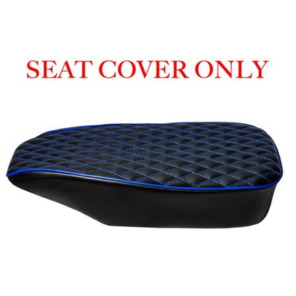 JMCHstore Blue Diamond Stitch Retro Upgraded 17'' Seat Cover for Coleman BT200X Mini Bike 196cc, Hisun 200-7 for Viper 200cc Trail Bike Cushion Replacement Parts - color: Blue Stitch