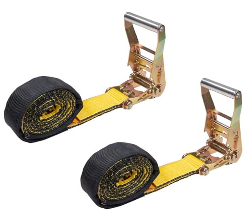 Mytee Products 2 Pack 2" x 66" Underlift Tie-Down Straps w/Ratchet Handle & Durable Cordura Sleeves, 21,000 lbs Break Strength Secure Strapping for Tow Trucks, Wreckers & Vehicle Recovery - color: 2 - Pack