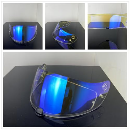 HJ20M Helmet Visor With Anti Fog Film, Motorcycle Helmet Face Shield Windshield Lens For HJC C70 FG-17 FG-ST IS-17 (Revo Clear Blue) - color: Revo Clear Blue