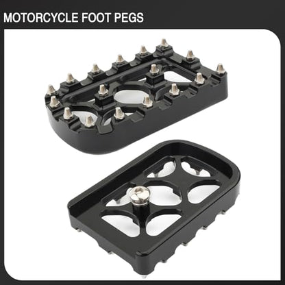 MX Wide Floorboards Foot Pegs Brake Pedal Cover Shifter Peg Kit for Harley Touring 1986-2023 Road Glide Street Glide 86-2017 Softail Fat Boy FL 2012-2016 Dyna FLD (Silver Black) - color: Silver Black