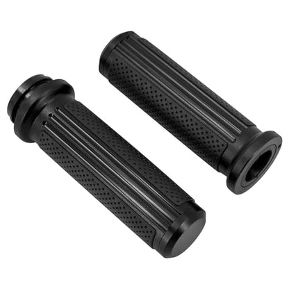1 inch Handlebar Grips 25mm Aluminum Defiance Cable Throttle Hand Grips Compatible with Harley Touring Softail Dyna Sportster XL883 1200 XR VRSC - color: Matte Black-Electronic Throttle