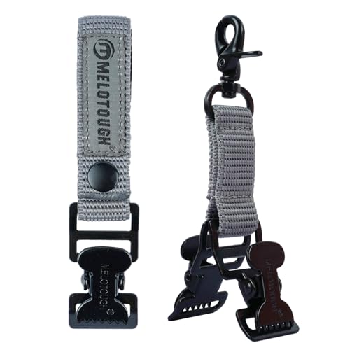 MELOTOUGH Firefighter Glove Strap | Work Glove Holder Clip with Glove Leash Swivel Snap Hook,Alligator Clip - color: Grey