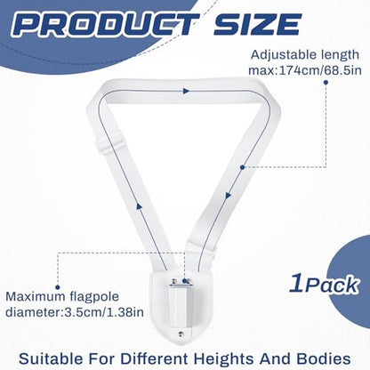 Jecery Single Strap Parade Flag Carrier Parade Harness Color Guard Flag Pole Holder Nylon Sling Carrying Belt for Parades(White) - color: White, style: Single Strap