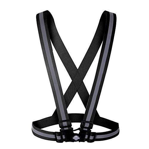 Dazonity High Visibility Safety Vest,Lightweight,Adjustable & Elastic Vest,Hi Vis Reflective Strips, Fit for Men & Women, Construction,Cycling, Runnning, Surveyor, (Black) - color: Black-1pack