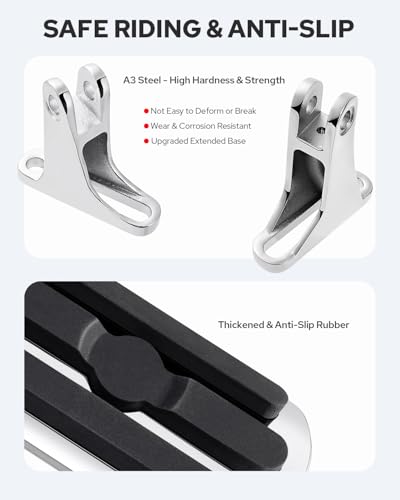 Benlari Passenger Foot Pegs, Passenger Mini Footboard Footpegs Fit for Harley Davidson Touring Road King Electra Glide Road Glide Street Glide 1993-2024 (Chrome) - color: Chrome