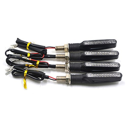 4Pcs Motorcycle LED Turn Signal Lights Blinkers Indicator Lights. (Green) - color: Green