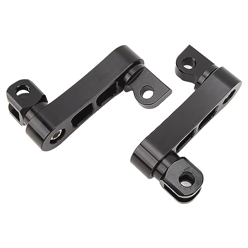 Motorcycle Foot Peg Highway Bracket 360° Adjustable Rugged Foot Peg Extension Bracket Aluminum Foot Peg Clamp Extensions Bracket for Touring (Black) - color: Black