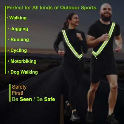 Reflective Sash for Walking at Night Adjustable Safety Sash for Men Women Kids Reflective Belt Sash for Running Walking Biking - color: 6 Sashes