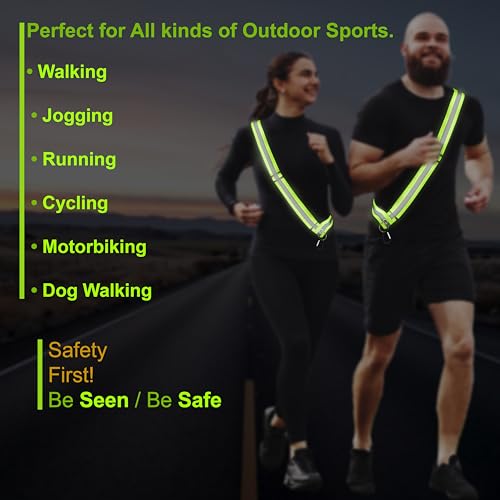 Reflective Sash for Walking at Night Adjustable Safety Sash for Men Women Kids Reflective Belt Sash for Running Walking Biking - color: 8 Sashes