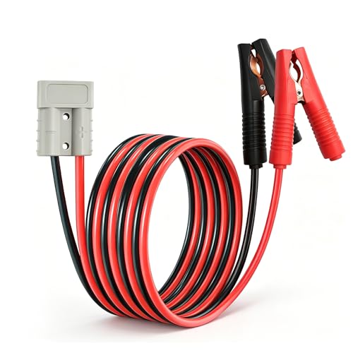 10AWG Battery Alligator Clip with Cable 6.56FT 50A Anderson Connector to Alligator Clip 600V Quick Connector Plug Battery Clip for Trucks,Automobiles,forklifts（2M） - size: Anderson-Clip 2m(Tinned Copper Wire)