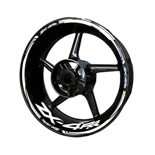 Wheel Stickers for Ka&wasaki for N&INJA ZX-4RR ZX4RR Reflective Motorcycle Wheel Sticker Hub Decal Rim Stripe Tape Decals - color: Style 17